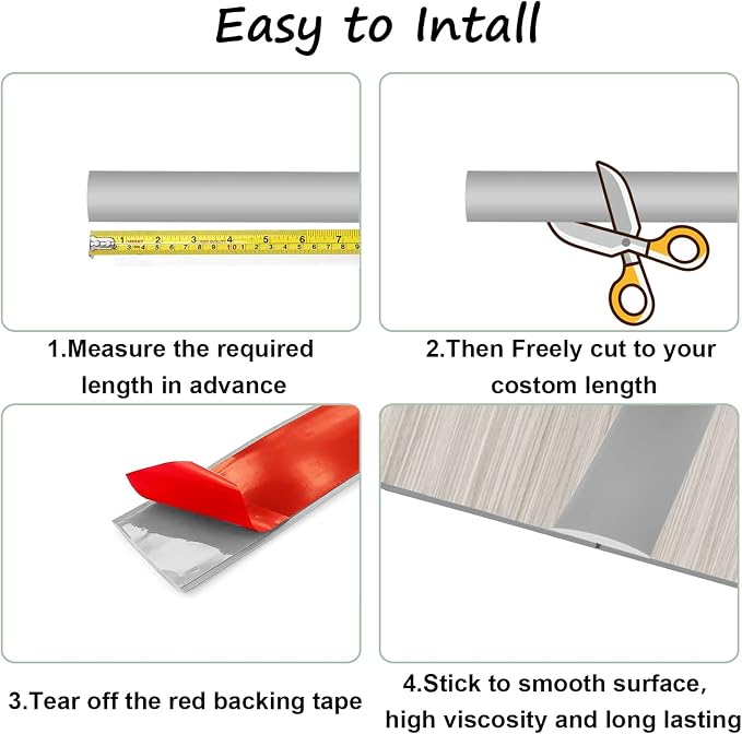 Floor/Door Flat Transition Strip & Self Adhesive Floor Vinyl Floor Edge Trim - Image 6