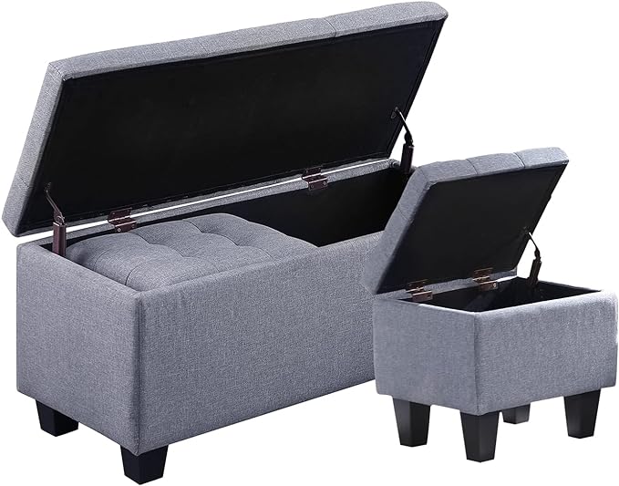 Hinged Storage Ottoman Set of 3 by TASSULLO