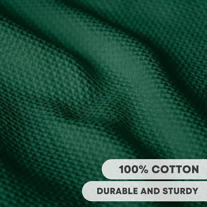 Artoid Mode 100% Cotton Dark Green Waffle Weave Kitchen Dish Cloths, 12x12 Inch - Image 2
