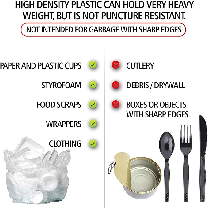 Aluf Plastics High Density Trash Bags, 33 Gallon, 11 Micron, - Image 3