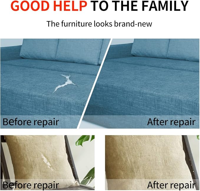 Fabric Repair Patches, 35X79 Inch Linen Repair Tape Self-Adhesive Fabric - Image 4