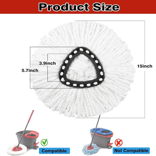 10 Pack Spin Mop Replacement Heads, 100% Microfiber Spin Mop Refill - Image 2