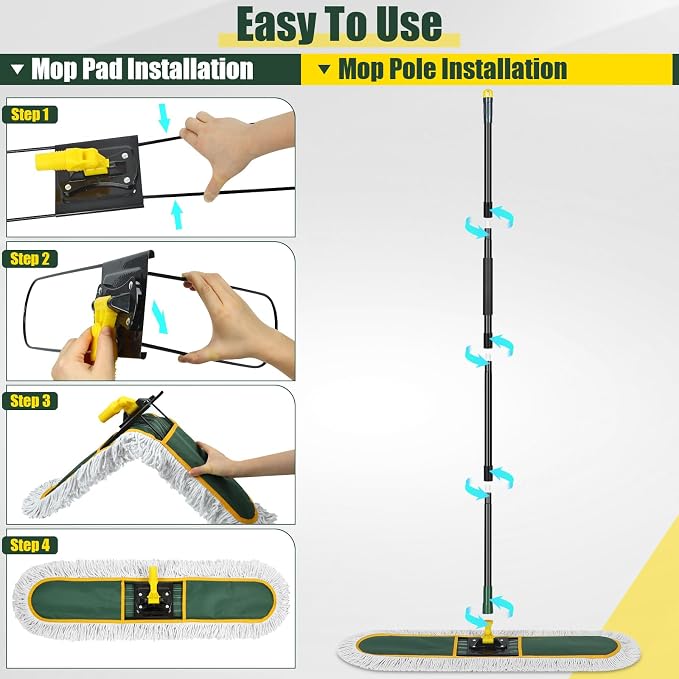 24" Commercial Dust Mop Replacement Padsfor Cleaning Office Garage Hardwood - Image 5