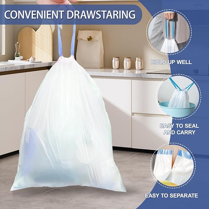 240 Count 8 Gallon Trash Bags Drawstring - Image 4