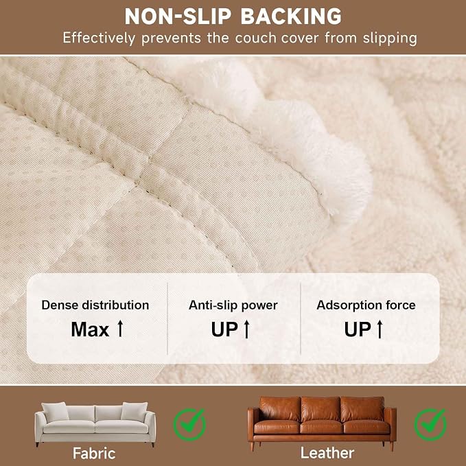 OTOB Couch Covers for 3 Cushion Couch Sofa Pet Friendly, Washable & Non Slip - Image 7