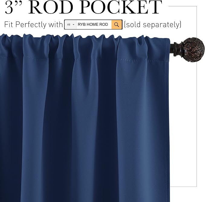 RYB HOME Bathroom Curtains Privacy - Image 2