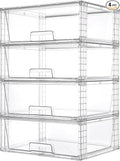 Vtopmart 4 Pack Large Stackable Storage Drawers, Easily Assemble Acrylic by Vtopmart