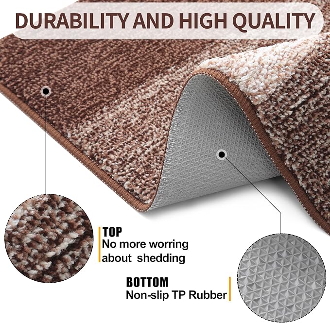 Kitinjoy Indoor Outdoor Door Mat, 47x24 Non-Slip Absorbent Dirt Trapper - Image 3