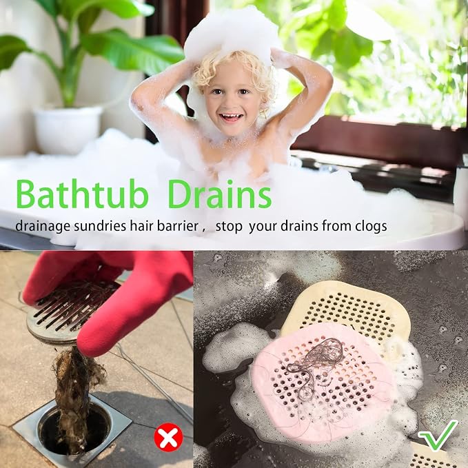 2 Pack Drain Hair Catcher Silicone Drain Cover Hair Stopper - Image 2