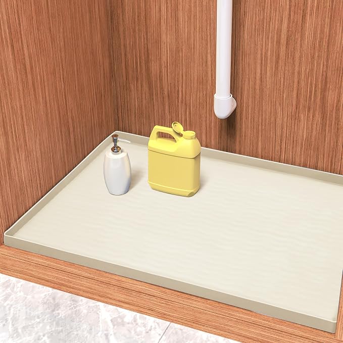 URMONA Waterproof Silicone Under Sink Mat 28'' x 19'' Shelf Liner by URMONA