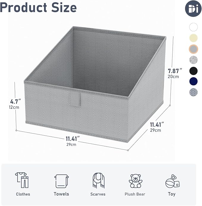DIMJ Storage Bins for Closet, Trapezoid Storage Bins - Image 2