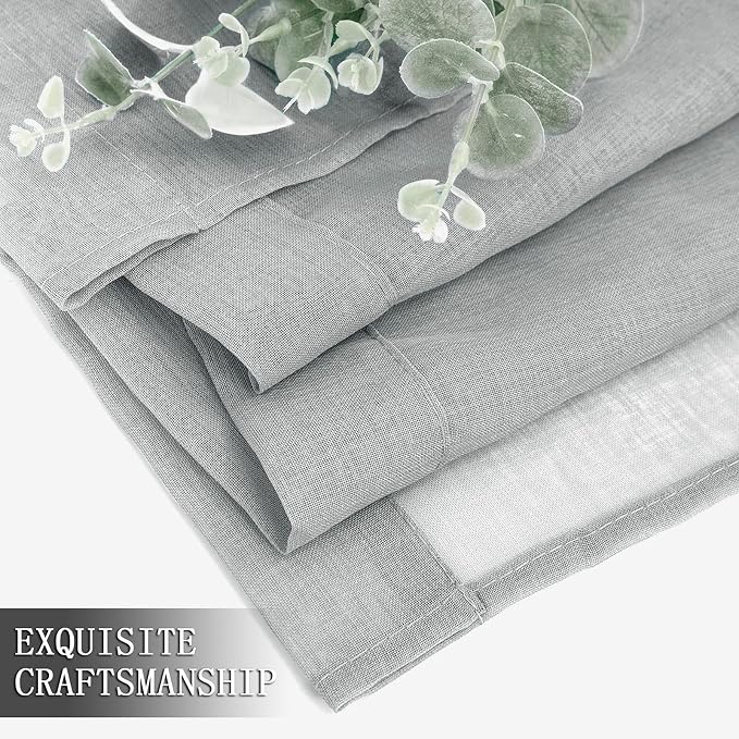 Tollpiz Sheer Curtains Linen Textured Bedroom Curtain Sheers Light Filtering - Image 7