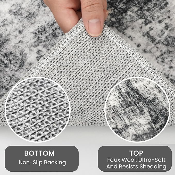 IOHOUZE Abstract Round Area Rug 8 Ft Washable Circle Rugs Large Round Rug Non - Image 4