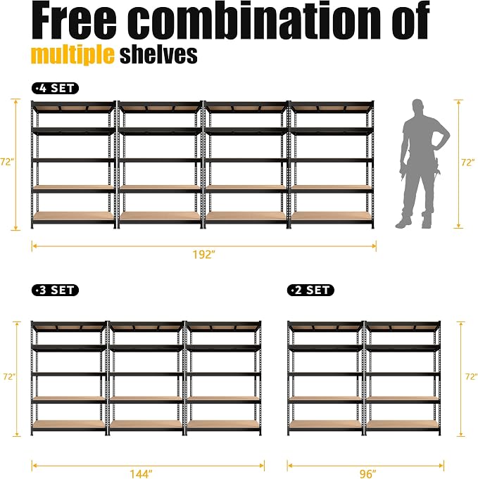 PrimeZone 2 Pack Storage Shelves 48" x 24" x 72" - Image 7