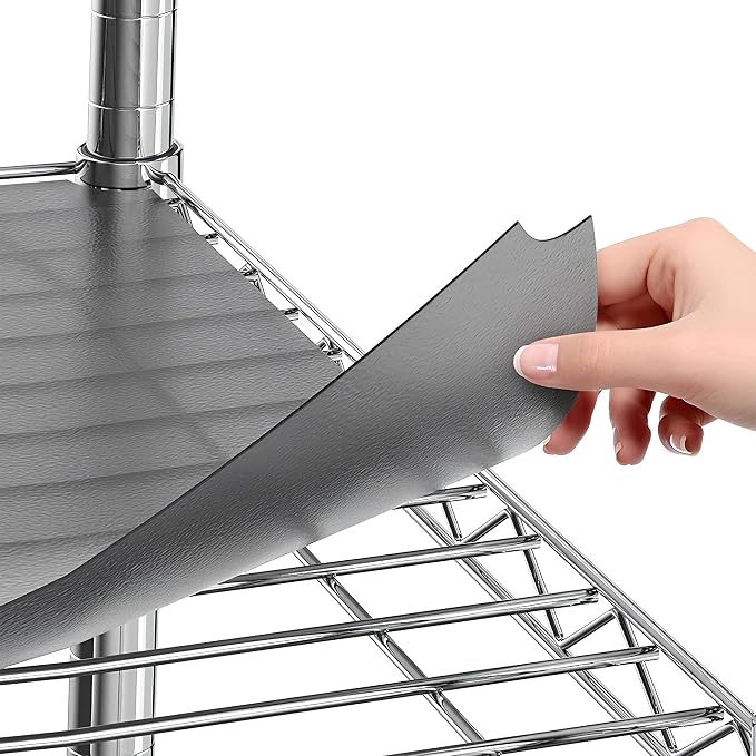 Shelf Liners for Wire Shelf System: Set of 5 in Graphite: 24 x 60 inch: Plastic by Sterling+Shelf+Liners