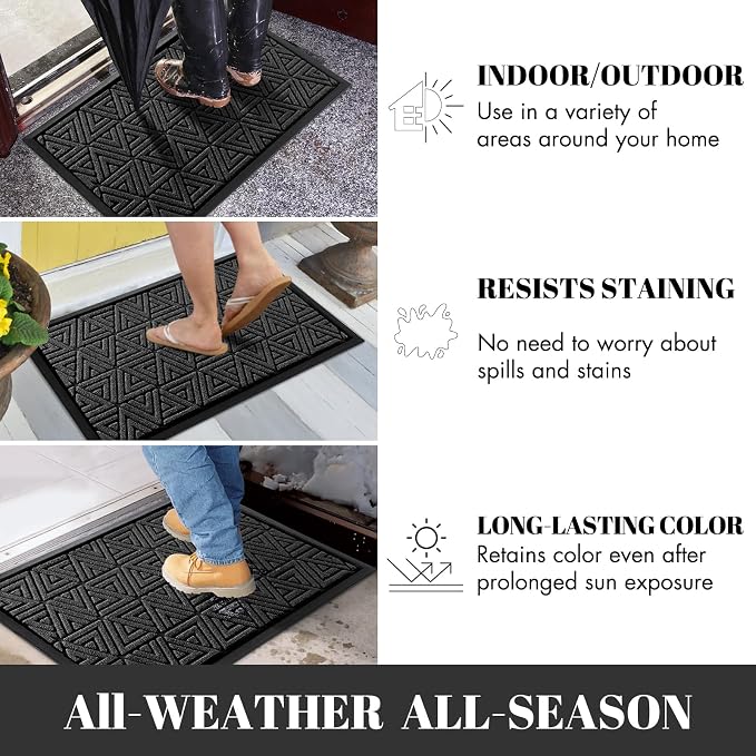 Yimobra Large Door Mat 36x24, All-Weather Waterproof Non-Slip Welcome Matt - Image 5