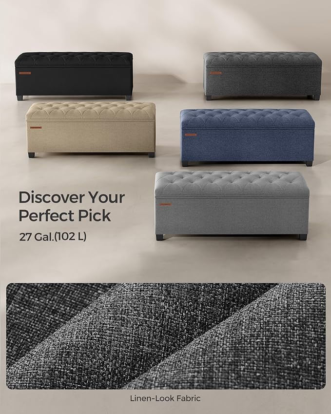 SONGMICS Storage Ottoman Bench, Foot Rest - Image 6