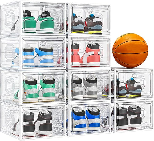 10 Pack Thicken Shoe Organizer Stackable, Upgraded Sturdy Shoe Storage Box by shoeboxesanddeskorganizers