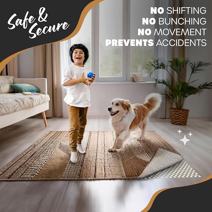Nevlers 10'x14' White Non Slip Rug Pad | PVC Anti Skid Rug Gripper - Image 3