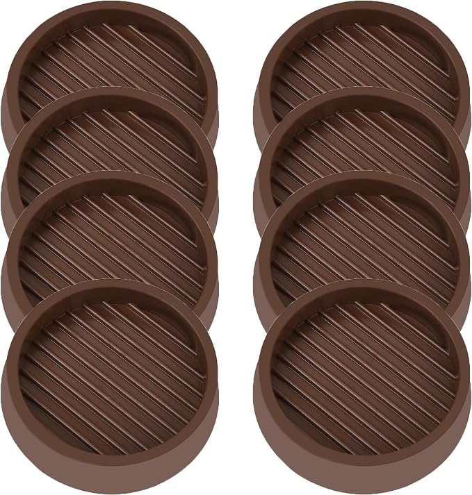 3X3 Round Rubber Caster Cups, Non Slip Furniture Pads, Anti-Slip Gripper by VOCOMO