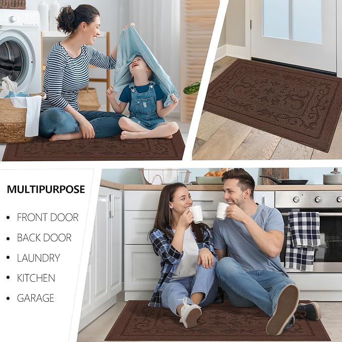 FONEYI Indoor Door Mat 24" x 36", Dirt Trapper Door Mats Non-Slip Entryway Rugs - Image 6
