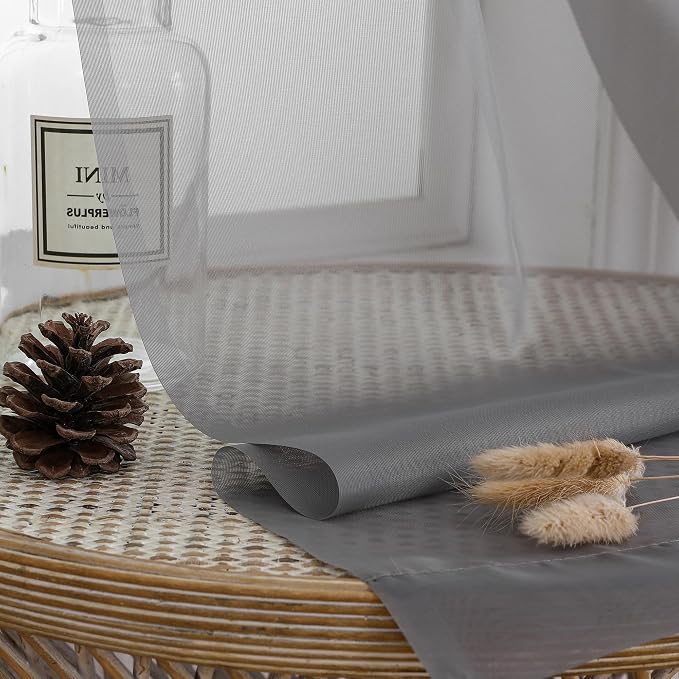 Chyhomenyc Sheer Charcoal Grey Valances - Image 6