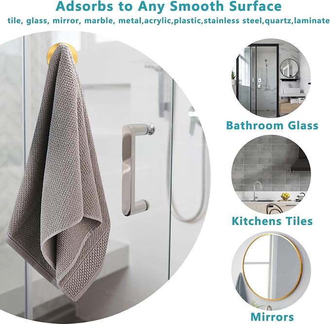 Suction Cup Hooks for Shower, Wreath Hanger for Front Door, Removable No Drill - Image 8