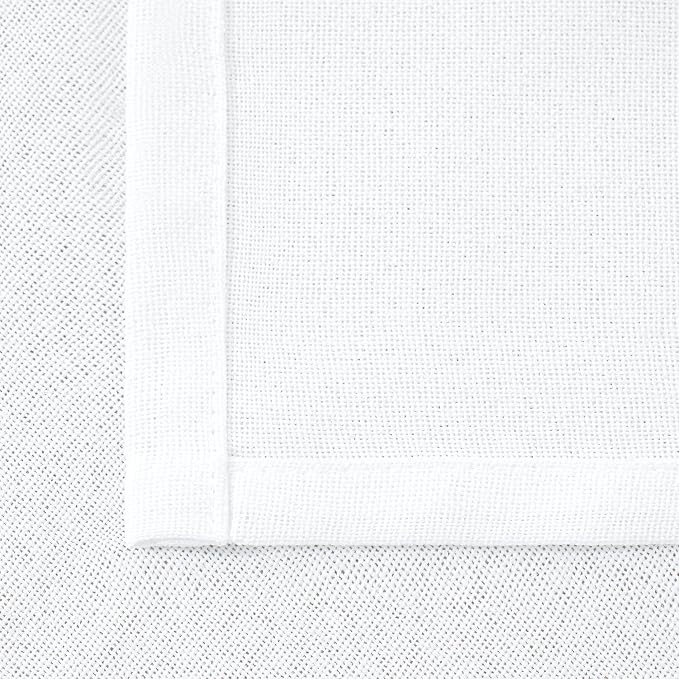 YoungsTex 63 Inch Length White Linen Curtains 2 Panels - Image 9