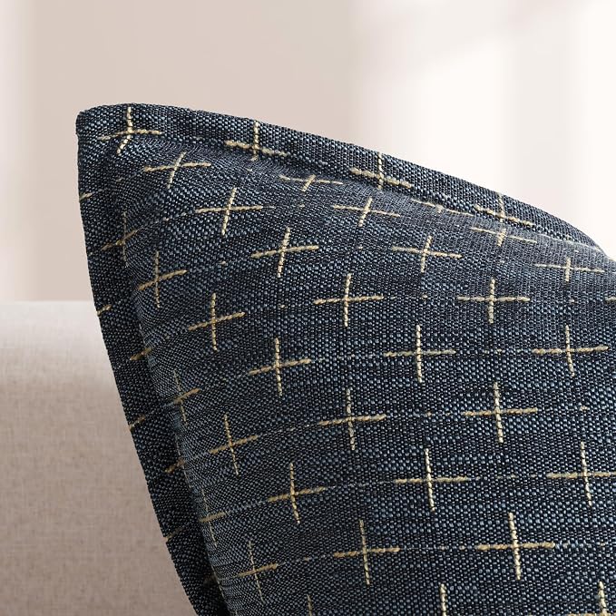 ZWJD Pillow Covers 24x24 Set of 2 Soft Polyester Textured Pillow Covers - Image 2