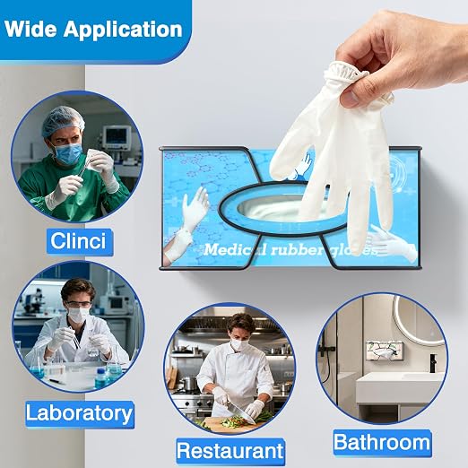 Glove Box Holder for Wall Mount, 2 Pack Disposable Glove Dispenser, Metal Box - Image 5