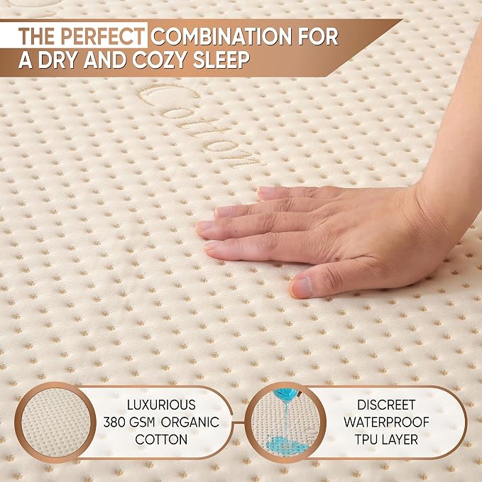 Luxury Waterproof Organic Mattress Protector Queen - Image 2