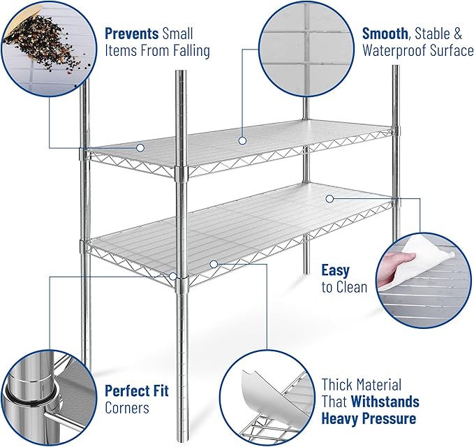 Sterling Shelf Liners for Wire Shelf System: Set of 4 in Graphite: 14 x 36 - Image 5
