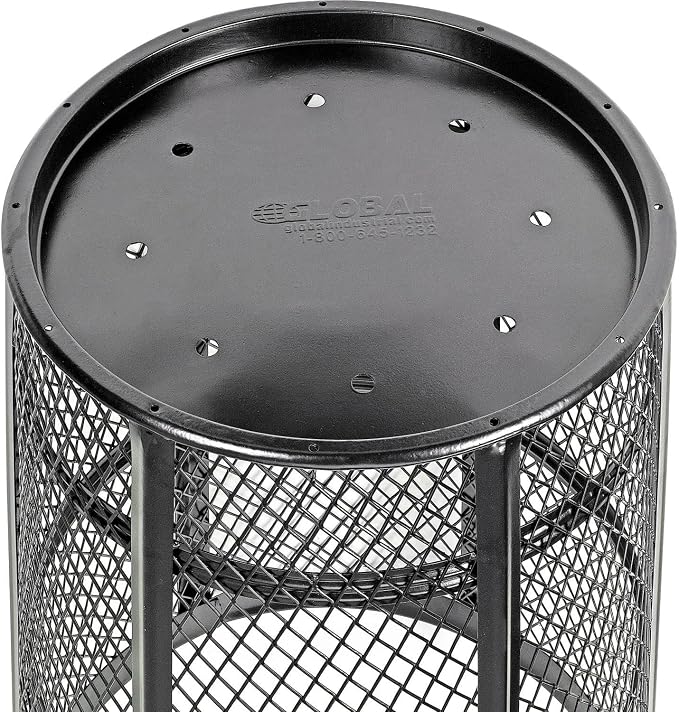 Global Industrial Outdoor Metal Trash Container Black, 48 Gallon - Image 2