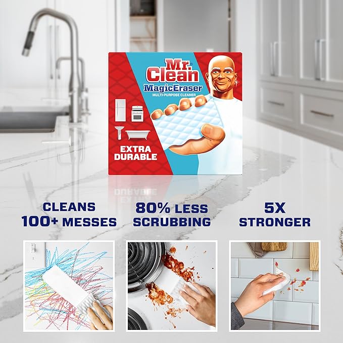 Mr. Clean Magic Eraser, Extra Durable, and Car Window and Windshield Cleaner - Image 2