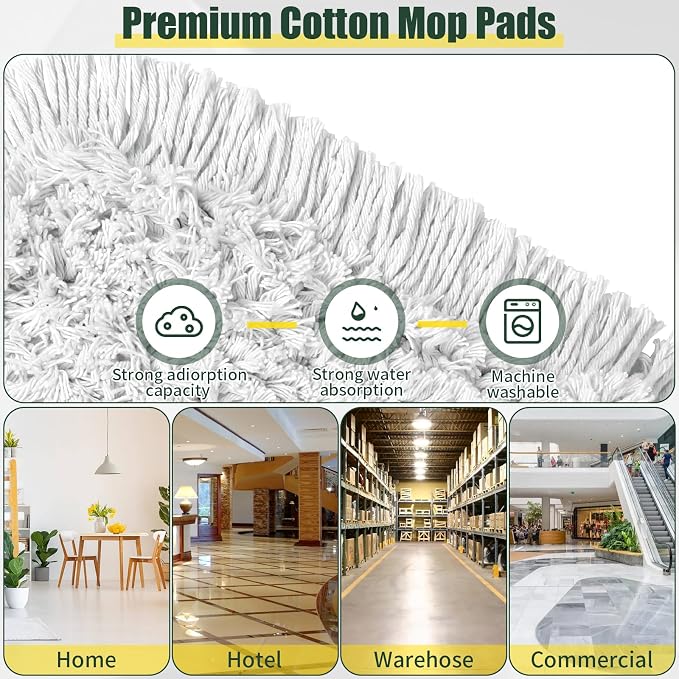 BUVE 36'' Commercial Industrial Dust Mop Replacement Heads, 2 Pack Strength - Image 3