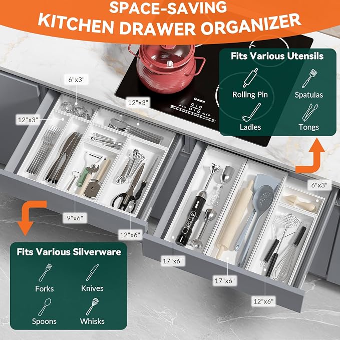 Utensil Organizer Silverware Drawer Organizer - Image 3