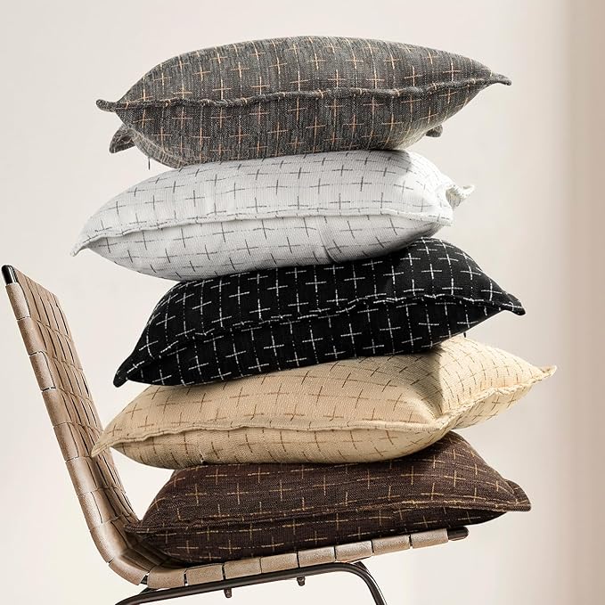 ZWJD Pillow Covers 26x26 Set of 2 Soft Polyester Textured Pillow Covers - Image 5