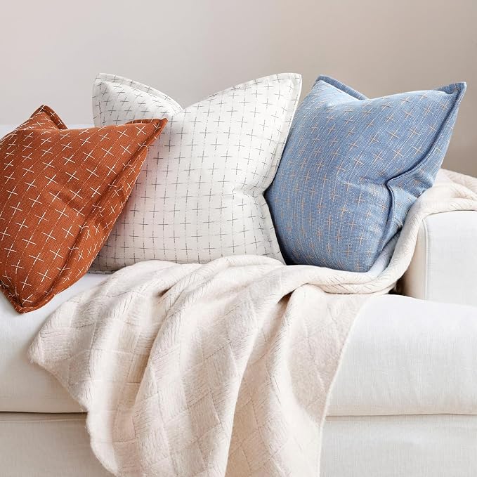 ZWJD Pillow Covers 20x20 Set of 2 Soft Polyester Textured Pillow Covers - Image 6