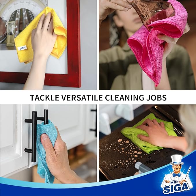 MR.SIGA Microfiber Cleaning Cloth, Size:12.6" x 12.6" - Image 6