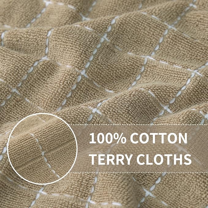 Homaxy 100% Cotton Terry Kitchen Dish Cloths, Ultra Soft and Absorbent Dish - Image 2