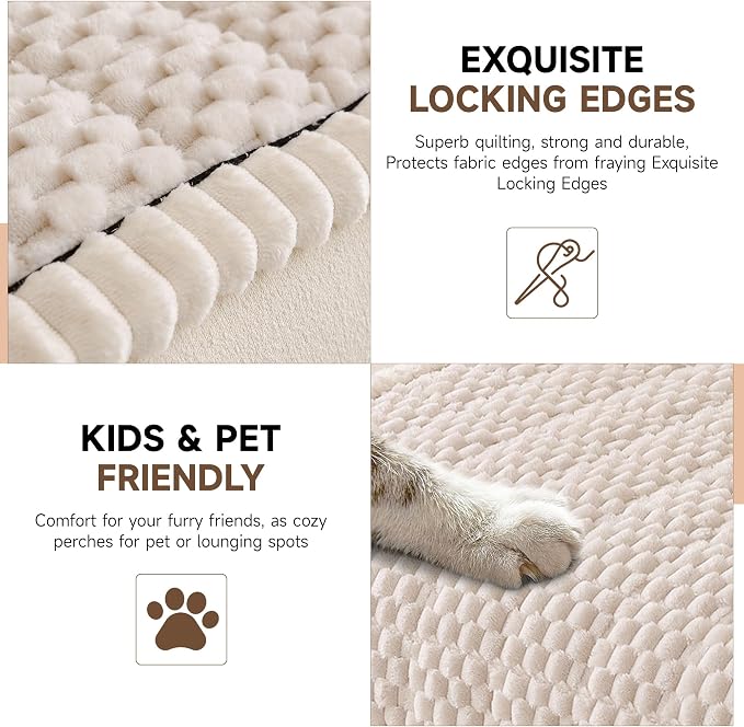 OTOB Couch Covers for 3 Cushion Sofa Pet Friendly, All Seasons Non Slip Plush - Image 3