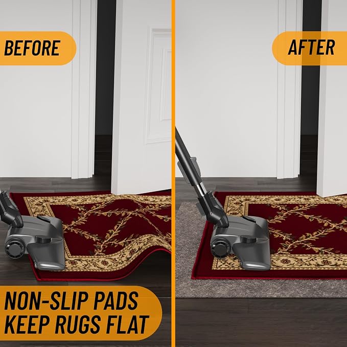 Ottomanson 3' x 5' Non-Slip Rug Pad Gripper 1/4 Inch Thick Dual Surface Felt + - Image 3