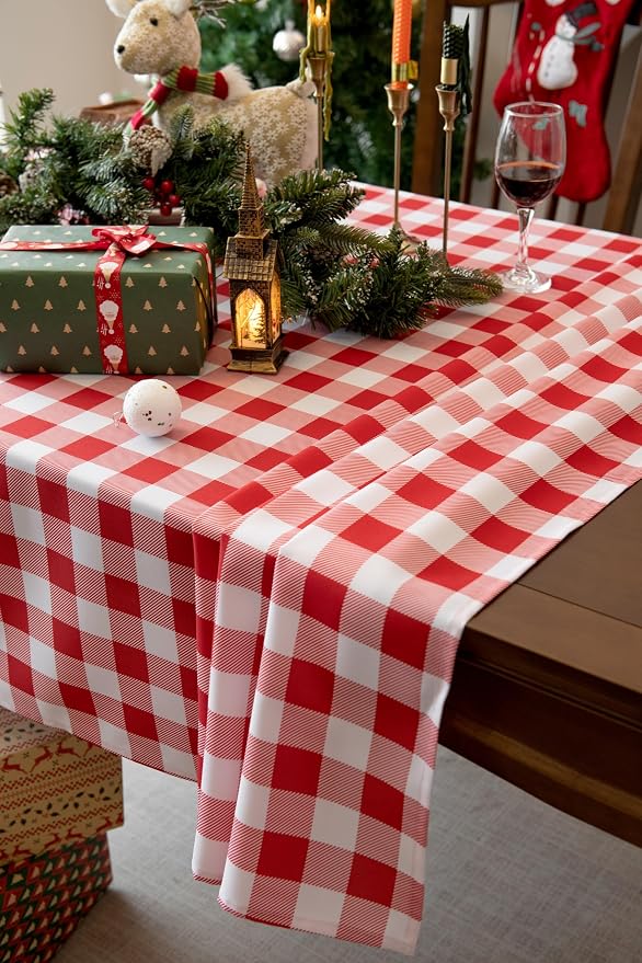 Classic Gingham Plaid Tablecloth Fabric - Image 9