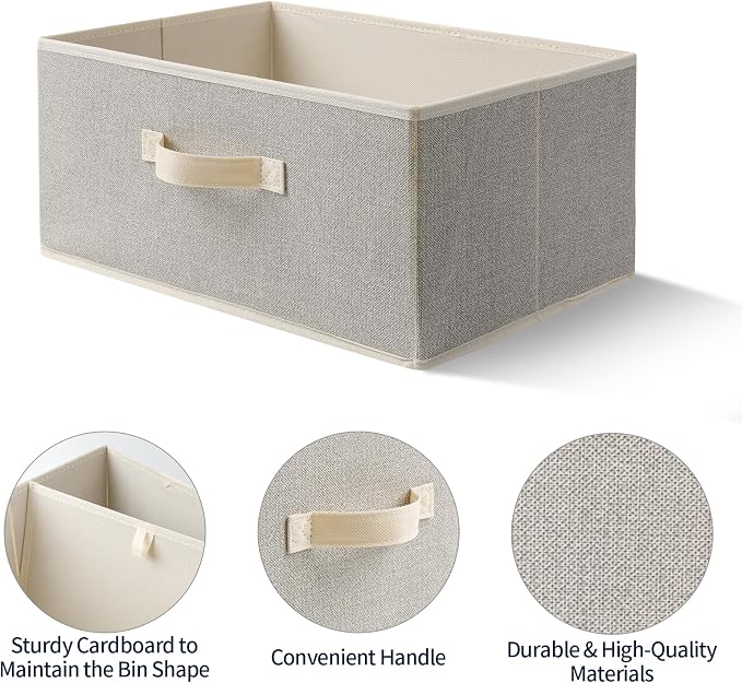 Storage Baskets, 15.7 Inch Woven Fabric Bins, Storage Cubes - Image 6