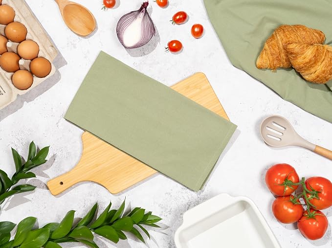 Organic Cotton Sage Flour Sack Kitchen Towels - Image 3