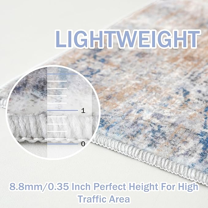 IOHOUZE Abstract Runner Rug 2x12 Ft Washable Runners - Image 5