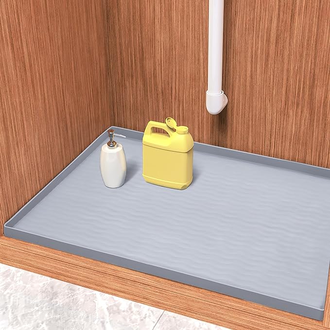 URMONA Waterproof Silicone Under Sink Mat 28'' x 19'' Shelf Liner by URMONA