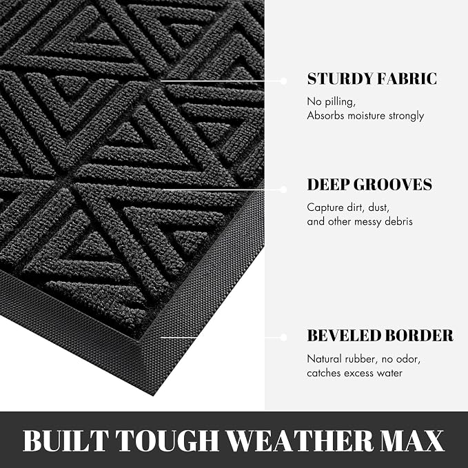 Yimobra Extra Large Door Mat 60x32, All-Weather Waterproof Non-Slip Welcome - Image 4