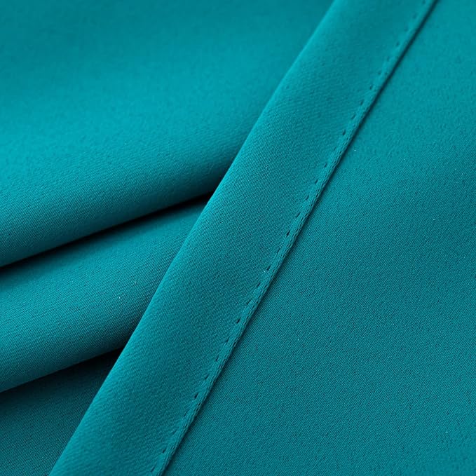 Pickluc Teal Cafe Curtain 30 Inches Length, Rod Pocket Small Kitchen Half - Image 3
