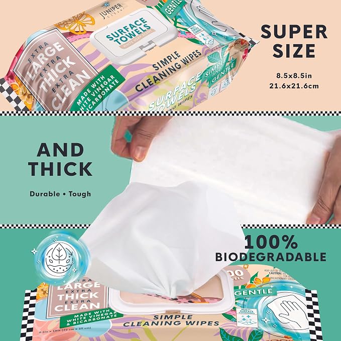 6 Packs Surface Cleaning Wipes, Thick & Large Dispose, All-Purpose Cleaner - Image 3